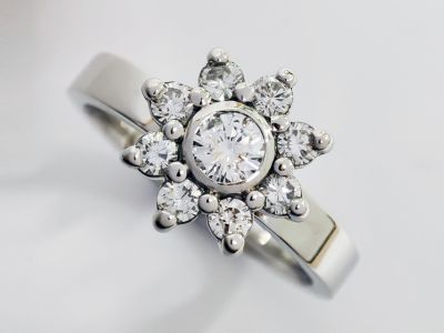 Modern Diamond Cluster Ring